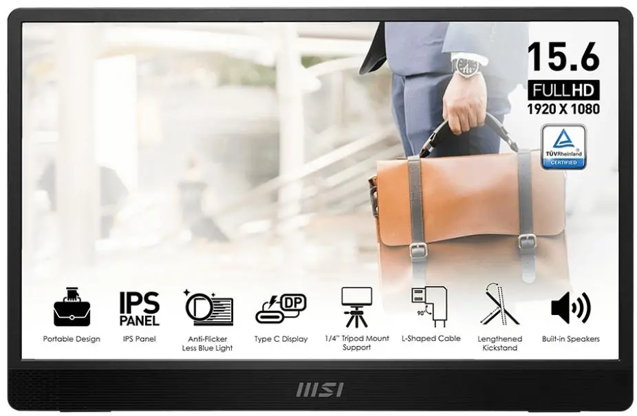 Monitor MSI PRO MP161 E2U 15,6" Full HD IPS 60Hz 4ms Przenośny