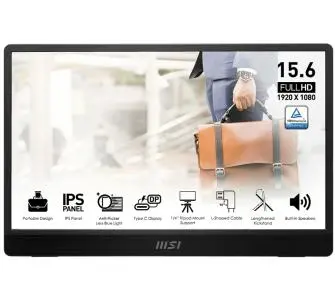 Monitor MSI PRO MP161 E2U 15,6" Full HD IPS 60Hz 4ms Przenośny