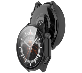 Nakładka na tarczę Bizon ze szkłem do OnePlus Watch 3 / Oppo Watch X2 czarny