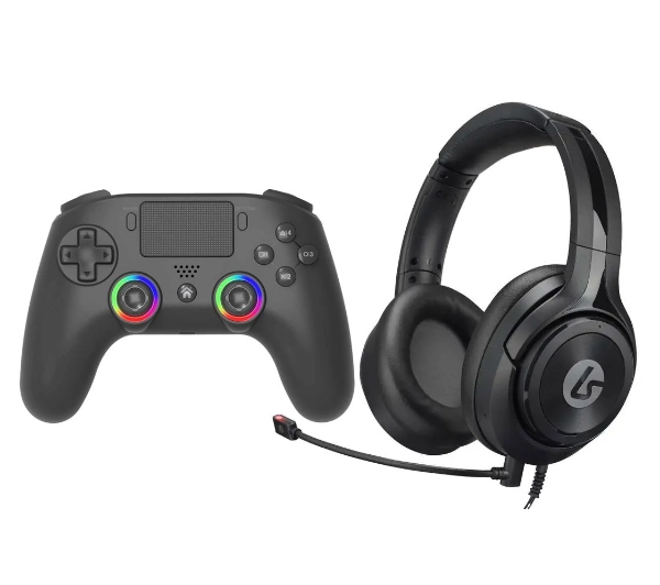 Subsonic SA5716-1 Wireless LED Controller Black do PS5, PC Bezprzewodowy Czarny + Słuchawki LucidSound LS10P