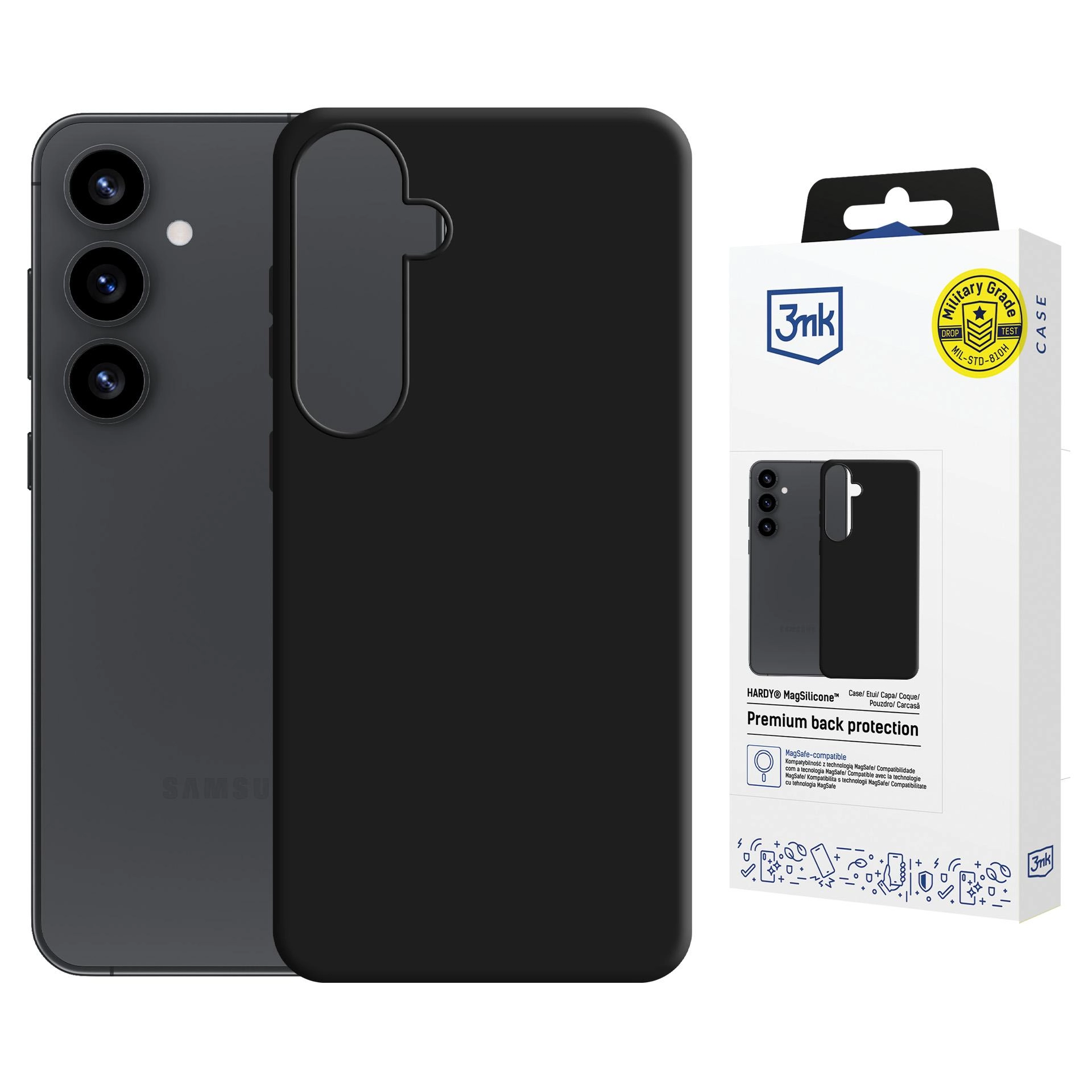 Etui 3mk Hardy MagSilicone Black do Samsung Galaxy S25+