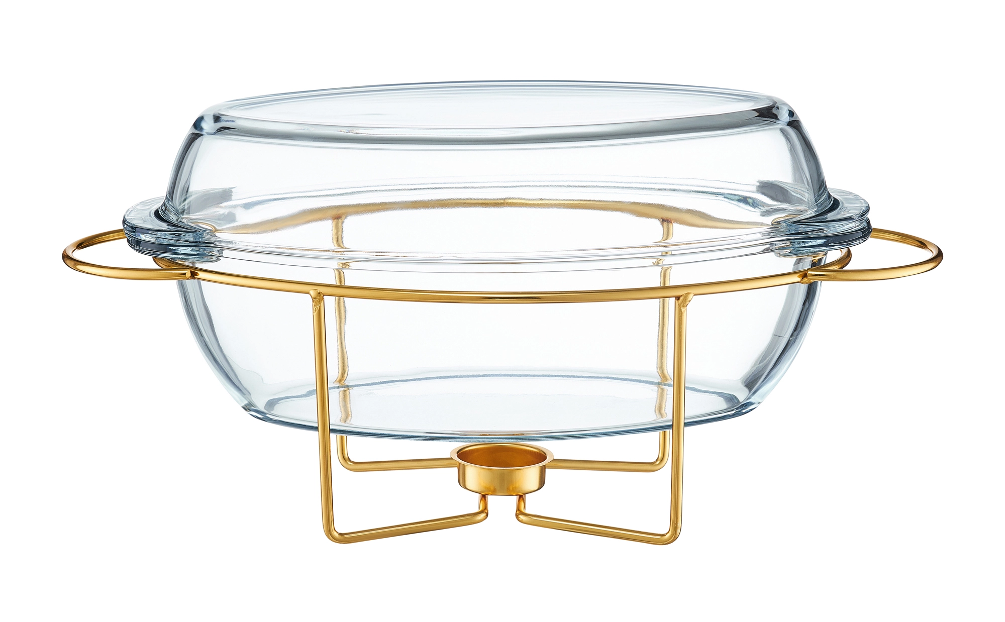 Naczynie żaroodporne Ambition z podgrzewaczem Saule 4,5l Złoty