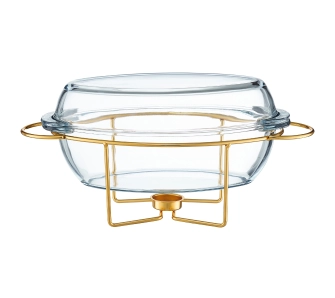 Naczynie żaroodporne Ambition z podgrzewaczem Saule 4,5l Złoty