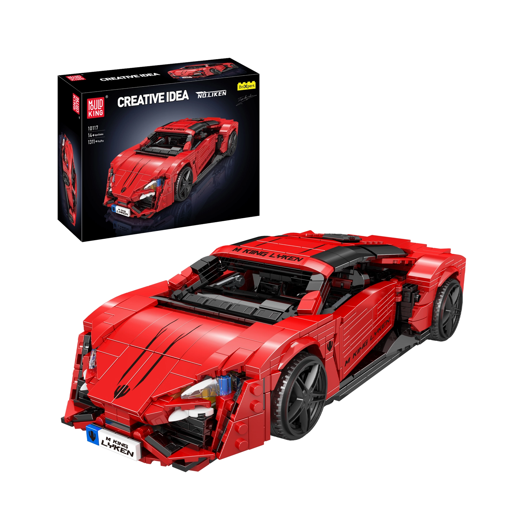 Model do składania Mould King Klocki Konstrukcyjne Samochód Liken Hypersport (10117)