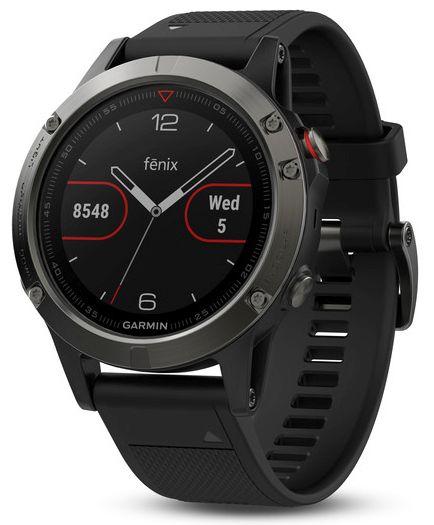 Zegarek sportowy Garmin Fenix 5 (stalowoszary z czarnym paskiem)