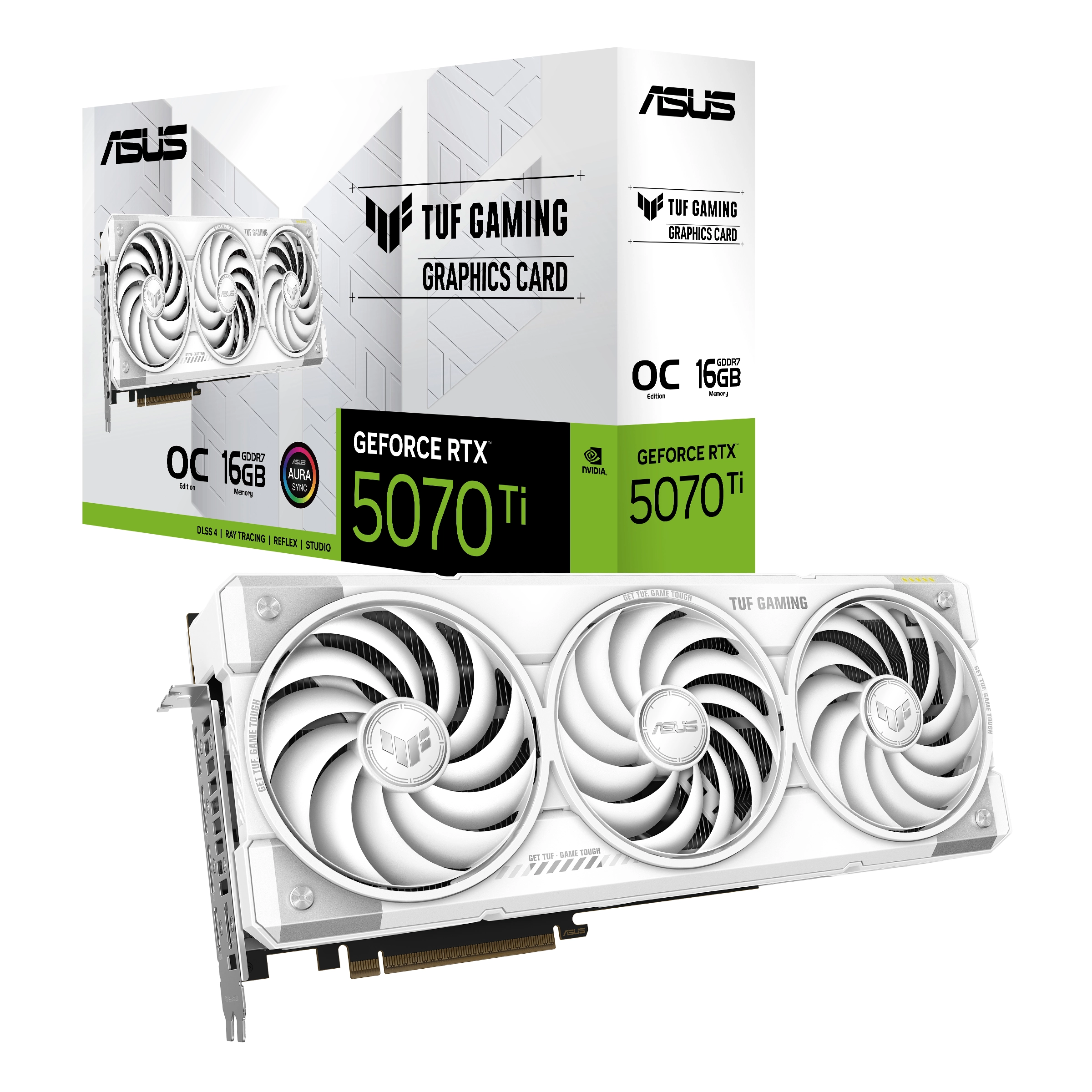 Karta graficzna ASUS TUF Gaming GeForce RTX 5070 Ti White OC Edition 16GB GDDR7 256bit DLSS 4