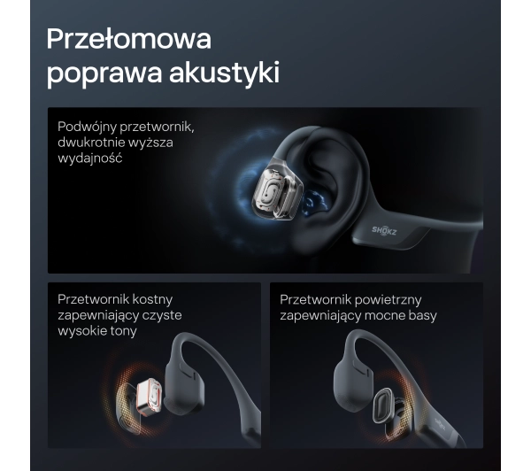Shokz OpenRun Pro 2 Przewodnictwo kostne Bluetooth 5.3 Czarny - Kup na Raty - RRSO 0%