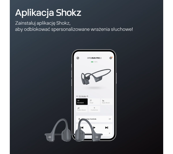Shokz OpenRun Pro 2 Przewodnictwo kostne Bluetooth 5.3 Czarny - Kup na Raty - RRSO 0%