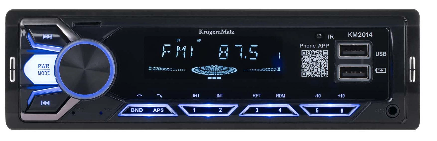 Radioodtwarzacz samochodowy Kruger & Matz KM2014 z USB 4x15W Bluetooth