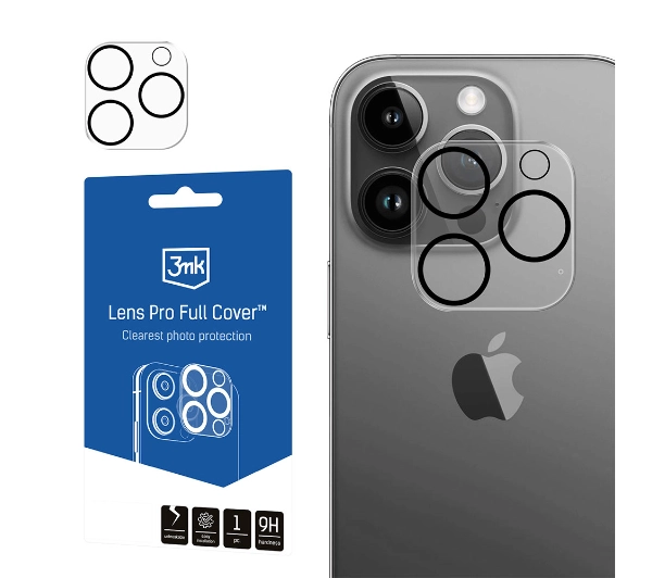 Nakładka na obiektyw 3MK Lens Pro Full Cover dla Apple iPhone 14 Pro/14 Pro Max