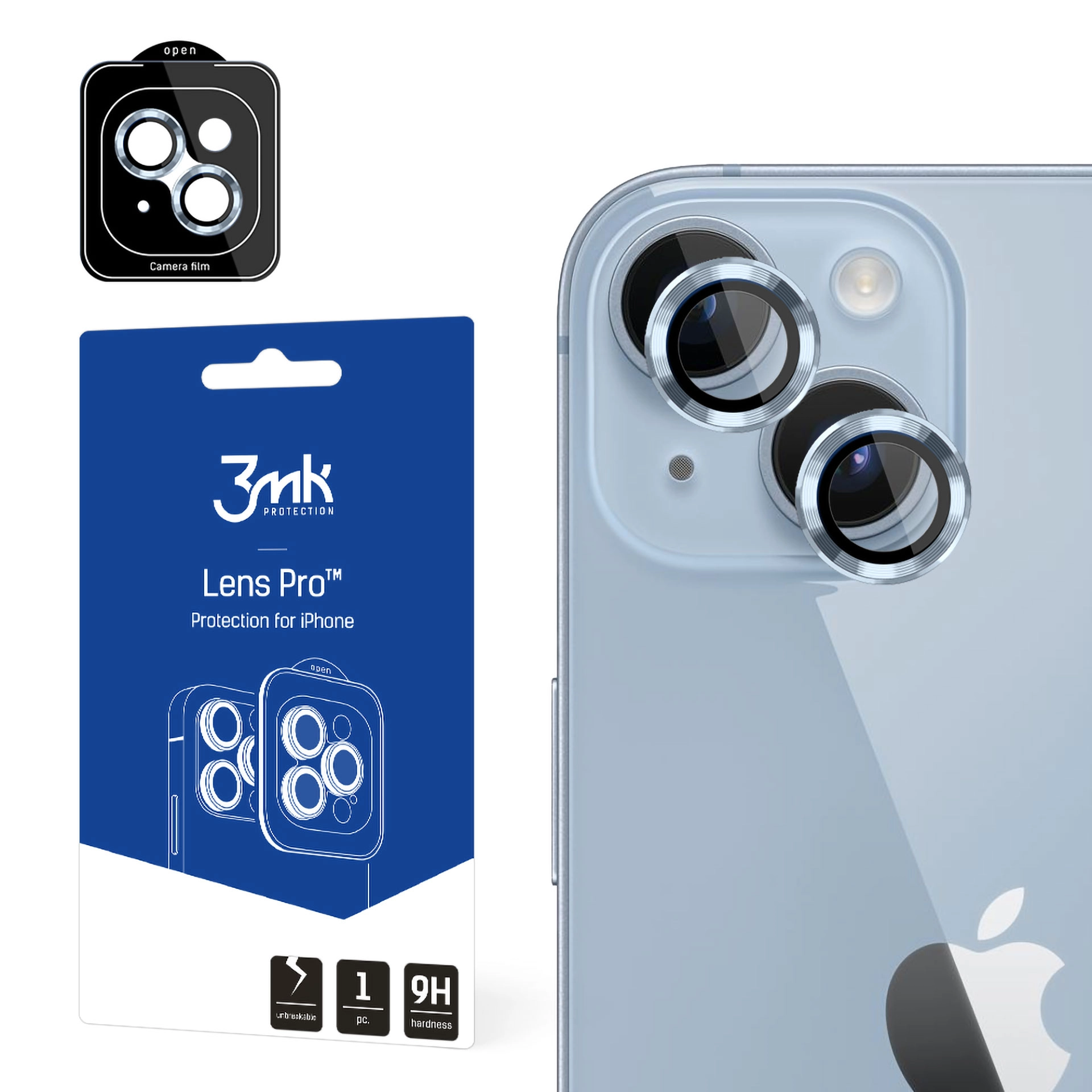 Szkło hartowane 3mk Lens Protection Pro do iPhone 14 Niebieski