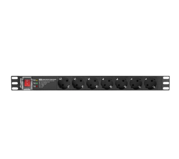 Lanberg RACK PDU 1U 16A 7xSCHUKO 2m Czarny