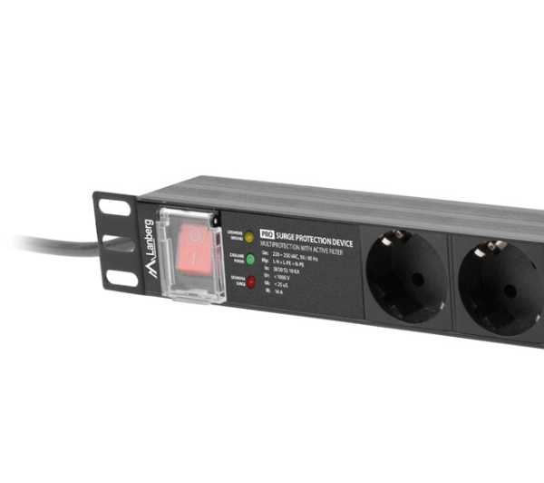 Lanberg RACK PDU 1U 16A 7xSCHUKO 2m Czarny