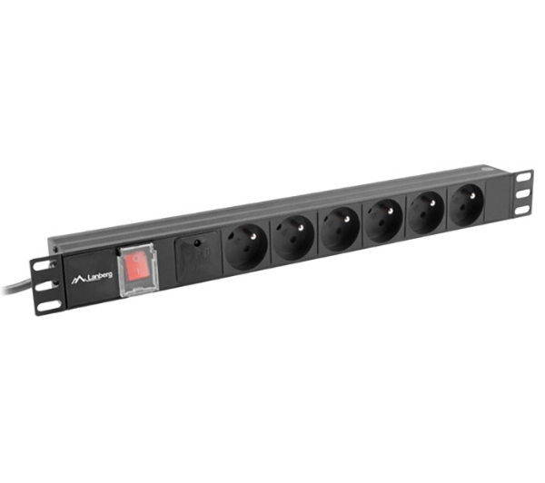 Lanberg listwa zasilająca rack PDU 19'' 1U 10A 6x PL 2m czarna C14