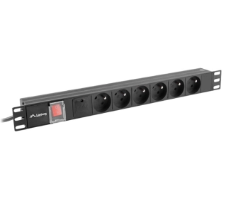 Lanberg RACK PDU 1U 10A 6x230V 2m Czarny