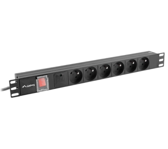 Listwa zasilająca Lanberg RACK PDU 1U 10A 6x230V 2m Czarny