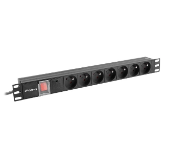 Listwa zasilająca Lanberg RACK PDU 1U 16A 7x230V 2m Czarny