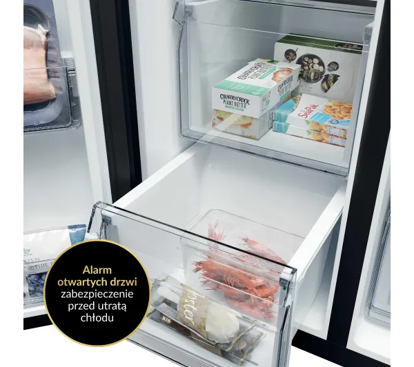 Haier SBS HSW79F18DIGB No Frost 177,5cm Dystrybutor wody i lodu Czarne szkło - Kup na Raty - RRSO 0%