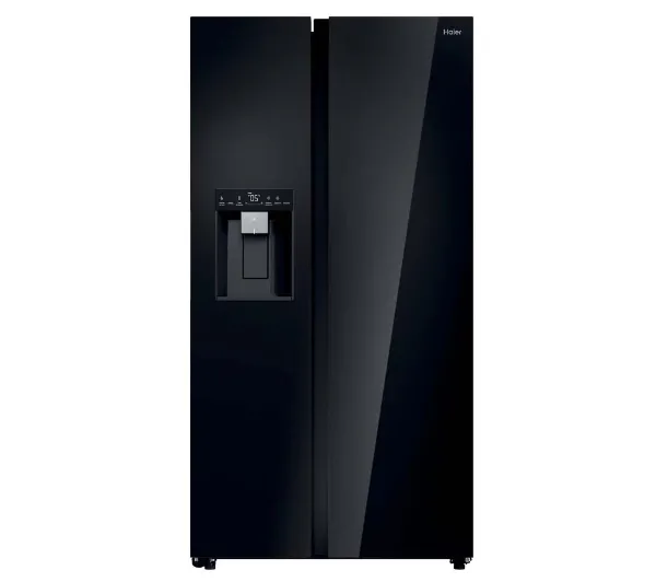 Lodówki - Haier SBS HSW79F18DIGB No Frost 177,5cm Dystrybutor wody i lodu Czarne szkło