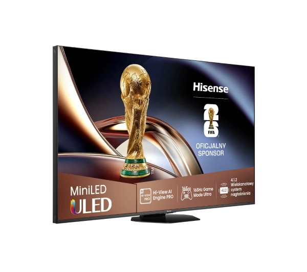 Hisense 65U8Q 65" ULED MiniLED 4K 165Hz Smart TV Funkcje AI Dolby Vision Dolby Atmos HDMI 2.1 DVB-T2 - Kup na Raty - RRSO 0%