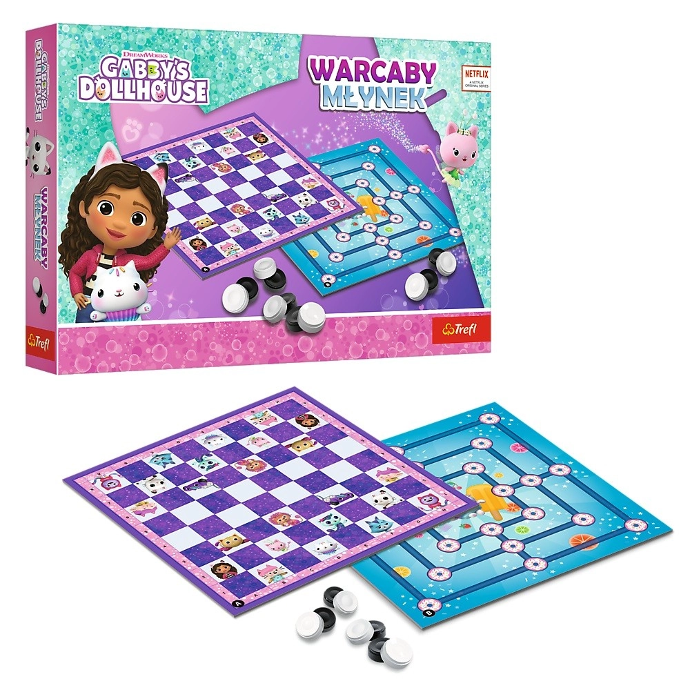 Gra planszowa Warcaby i Młynek Koci Domek Gabi Gabby Dollhouse