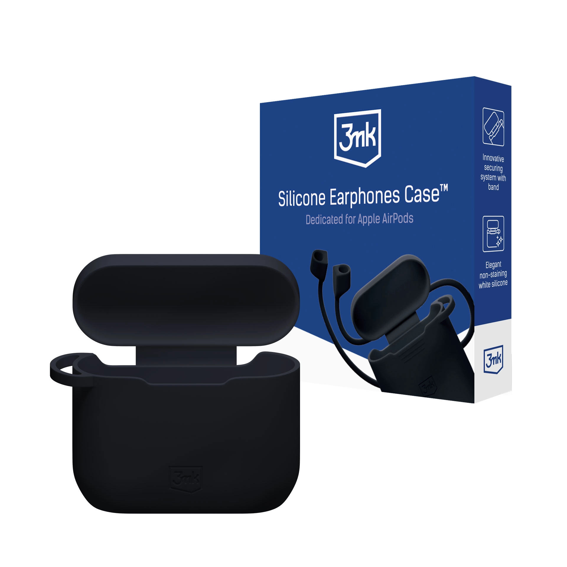 Etui na słuchawki 3mk Silicone AirPods Case Black do Apple AirPods 3