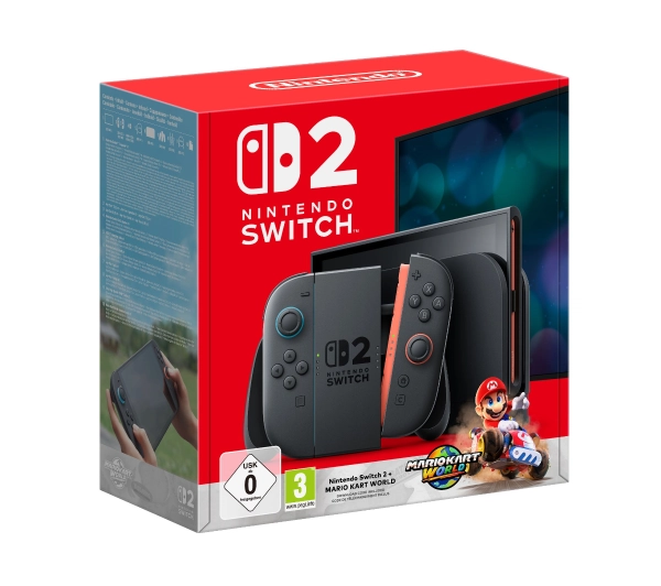 Nintendo Switch 2 Joy-Con Czarny + Mario Kart World + Nacon Starter Pack - Kup na Raty - RRSO 0%
