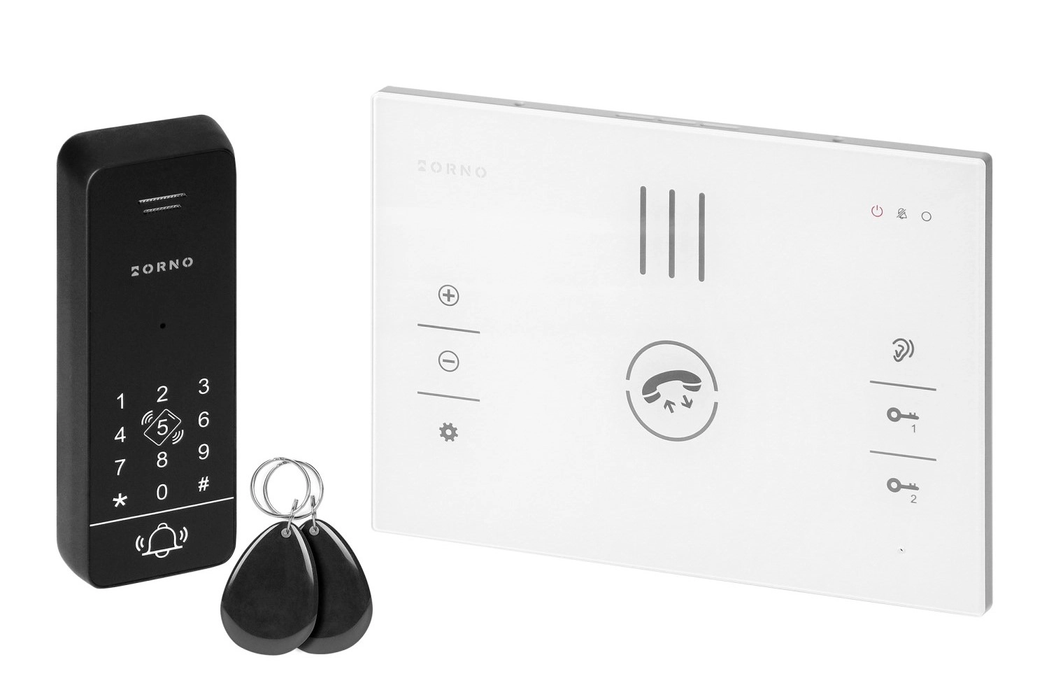 Domofon Orno SANDI OR-DOM-BA-933/W bezsłuchawkowy 2-żyłowy Biały