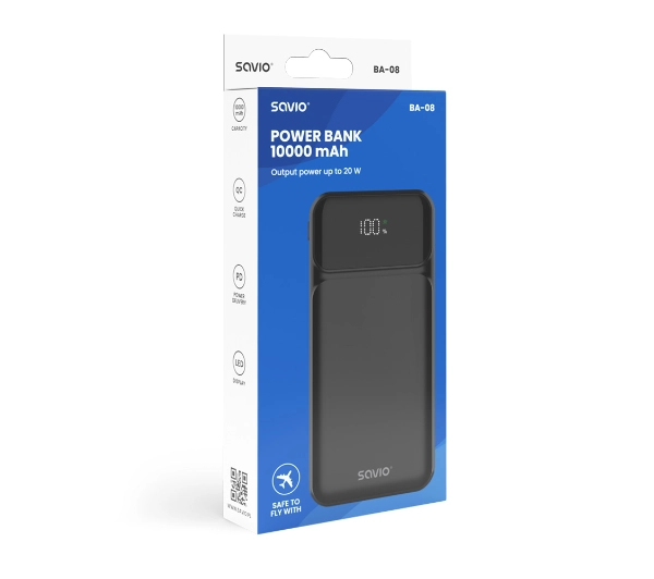 Savio BA-08 10000mAh 20W Czarny