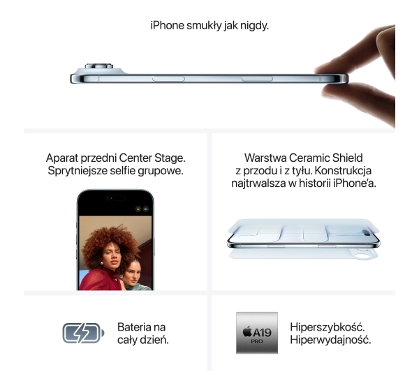 Apple iPhone Air 1TB Funkcje AI 6,5" 120Hz 48Mpix Gwiezdna Czerń - Kup na Raty - RRSO 0%