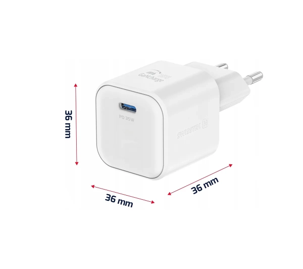 Swissten 22070220 1x USB-C 35W Power Delivery Biały