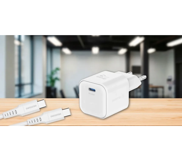 Swissten 22070220 1x USB-C 35W Power Delivery Biały