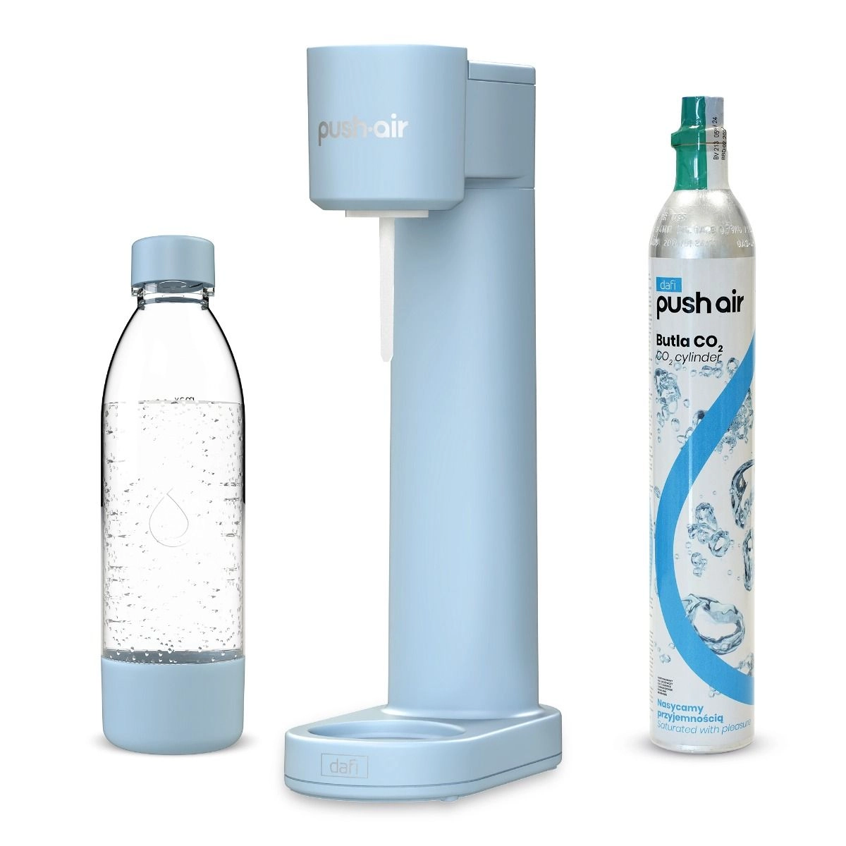 Saturator Dafi PushAir Niebieski + Nabój z gazem CO2