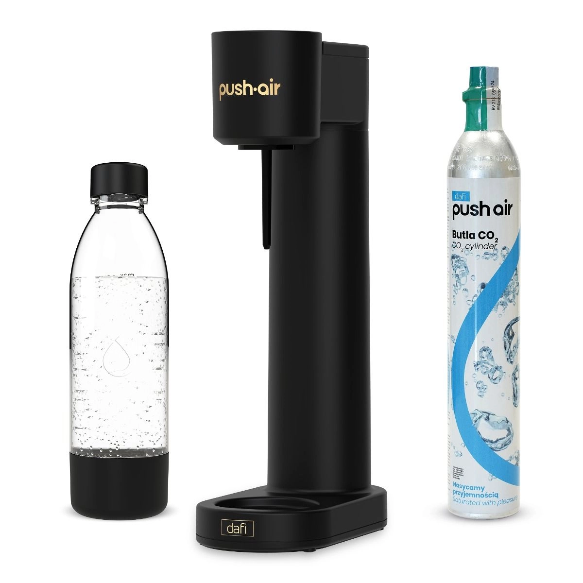 Saturator Dafi PushAir Czarny + Nabój z gazem CO2