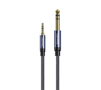 Kabel audio USAMS SJ539YP01 Jack 3,5mm - 6,35m 1.2m Czarny