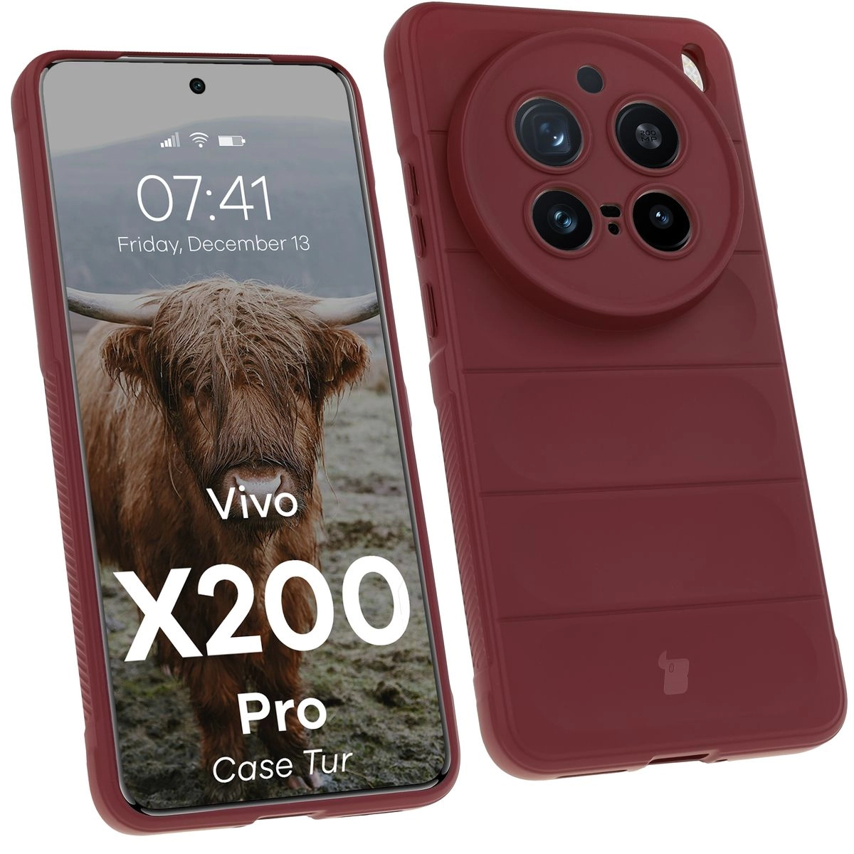 Etui Bizon Tur do Vivo X200 Pro Ciemnofioletowy