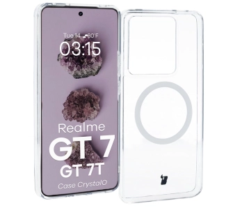 Etui Bizon CrystalO z MagSafe do Realme GT 7 / Realme GT 7T Przezroczyste