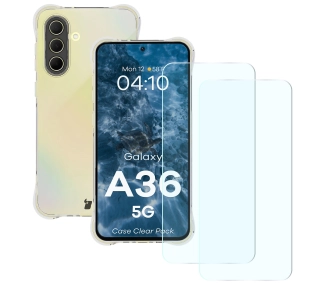 Bizon elastyczne etui Salpa + 2x szkło hartowane Clear Pack do Samsung Galaxy A36 5G
