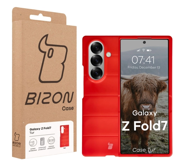 Bizon Tur do Samsung Galaxy Z Fold7 Czerwony