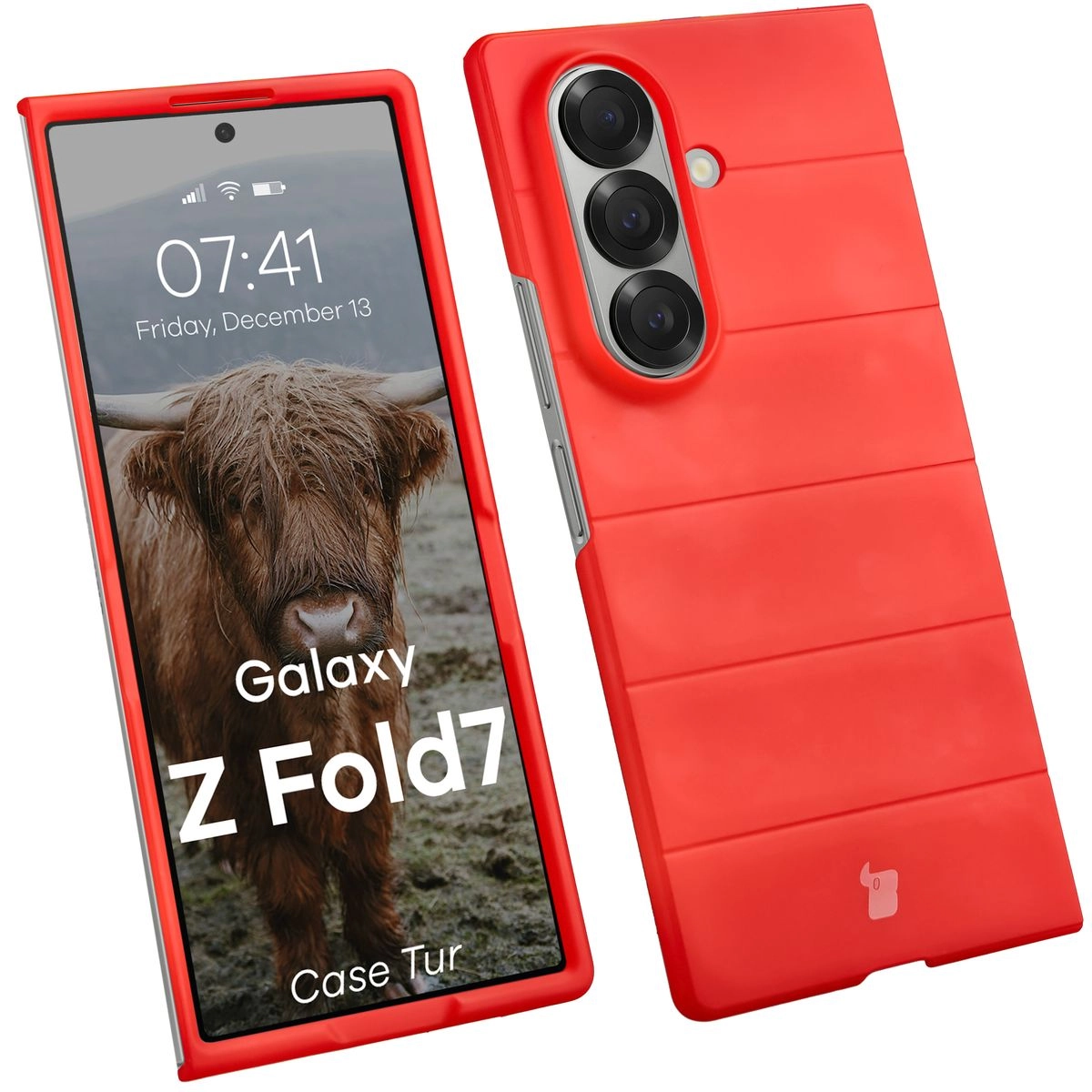 Etui Bizon Tur do Samsung Galaxy Z Fold7 Czerwony