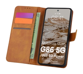 Bizon Case Pocket do Motorola Moto G86 5G/G86 5G Power 5G Brązowy