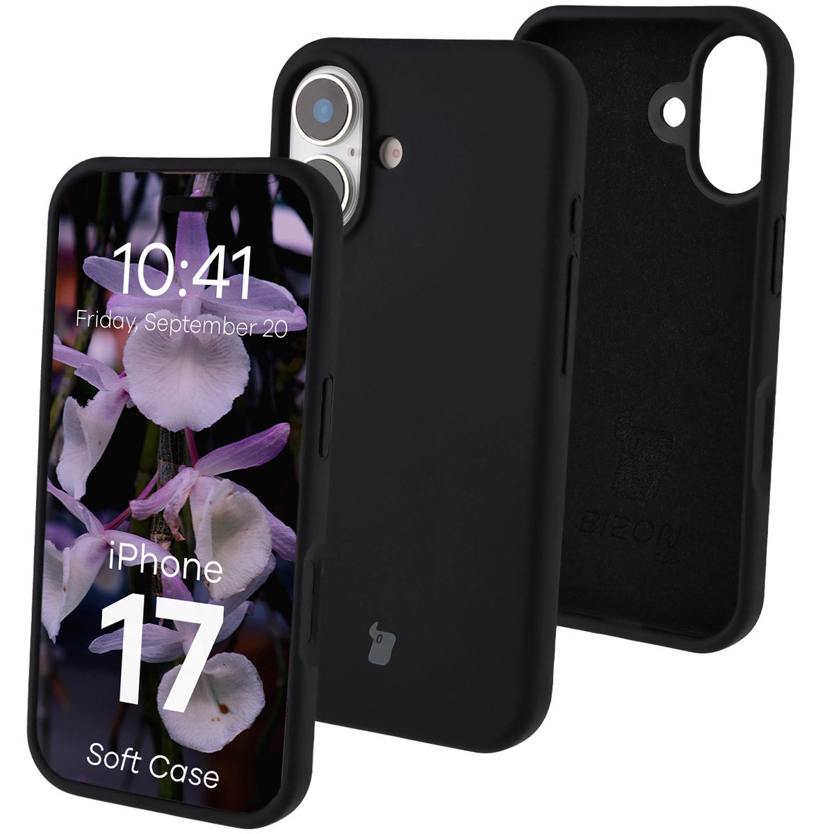Etui Bizon Silikonowe Soft do Apple iPhone 17 Czarny