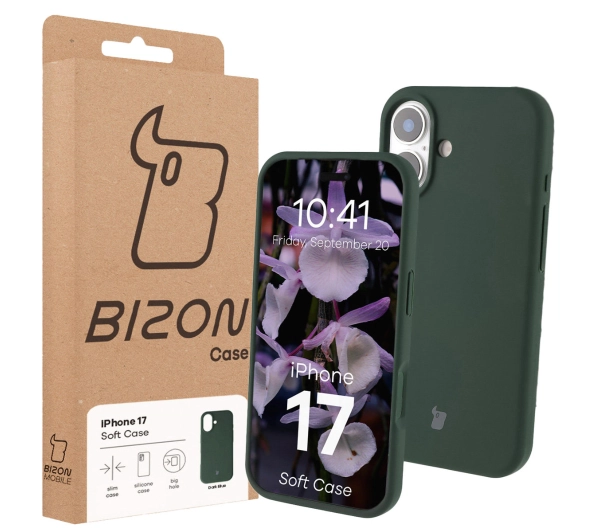 Bizon Silikonowe Soft do Apple iPhone 17 Ciemnozielony