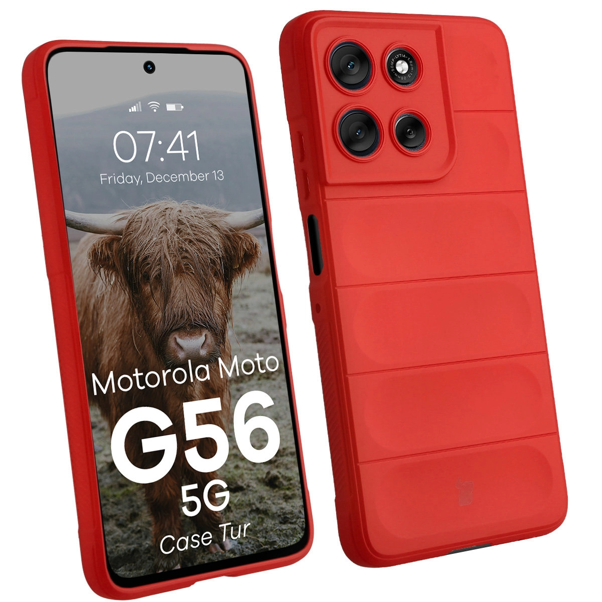 Etui Bizon Tur do Motorola Moto G56 5G Czerwony