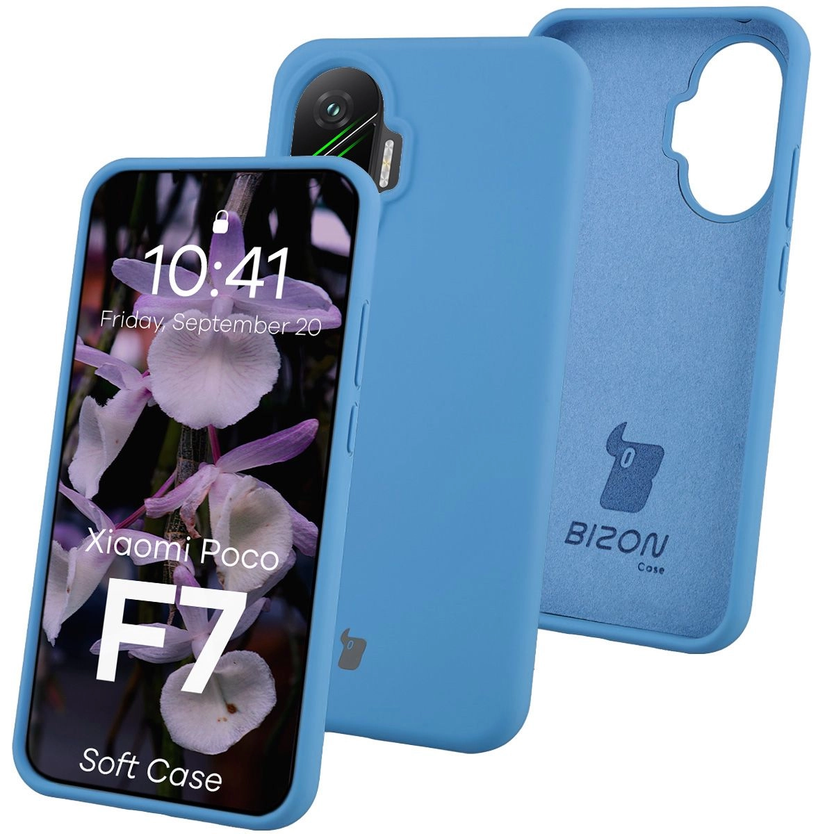 Etui Bizon Soft do Xiaomi POCO F7 Niebieski