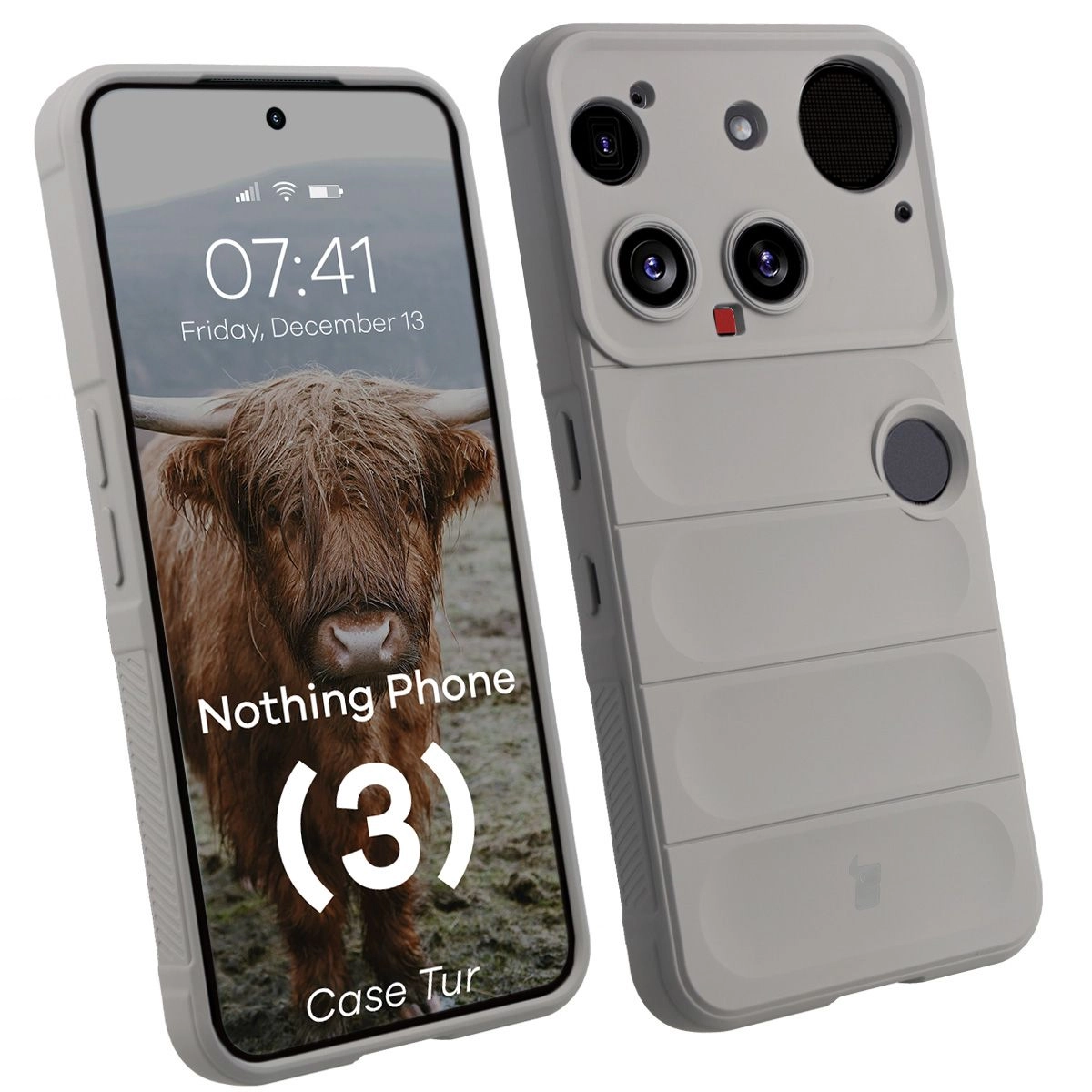 Etui Bizon Tur do Nothing Phone 3 Light Grey Jasnoszary