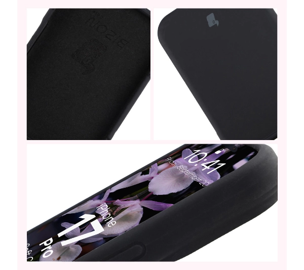 Bizon Silikonowe Soft do Apple iPhone 17 Pro Czarny