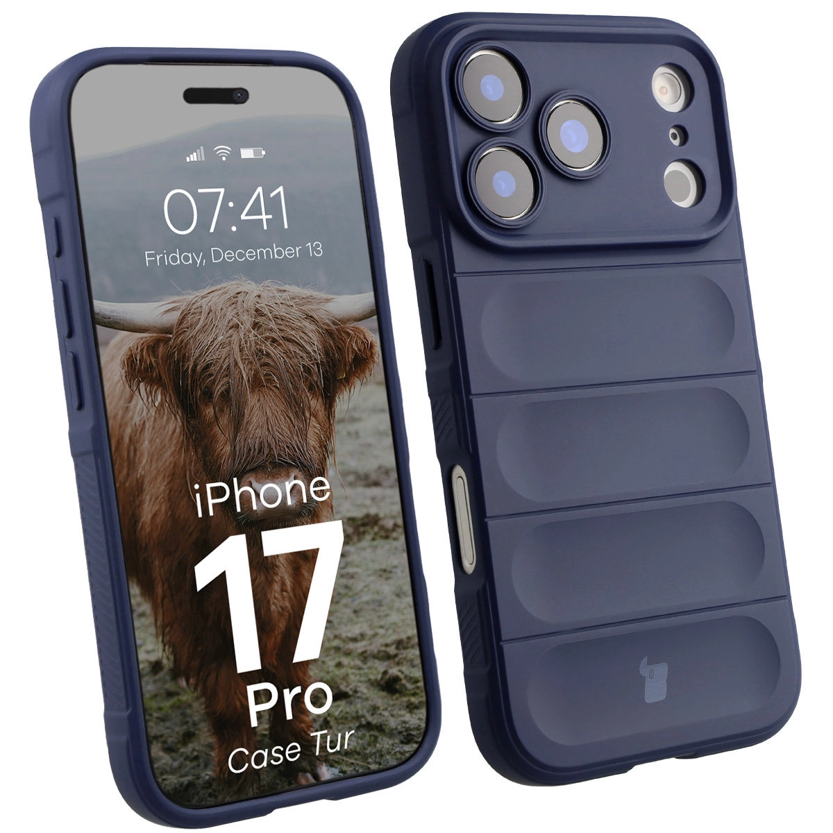 Etui Bizon Tur do Apple iPhone 17 Pro Granatowy