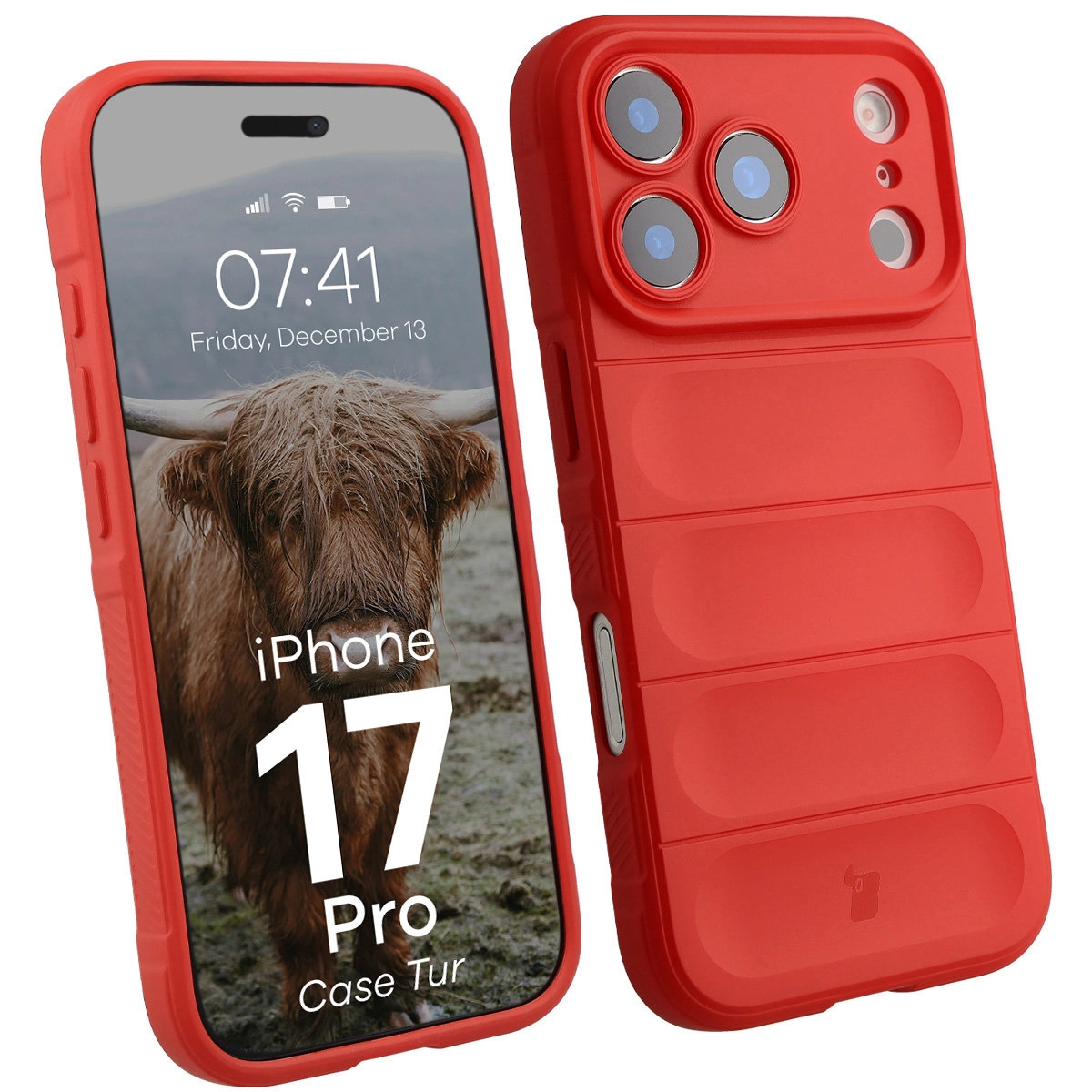 Etui Bizon Tur do Apple iPhone 17 Pro Czerwony