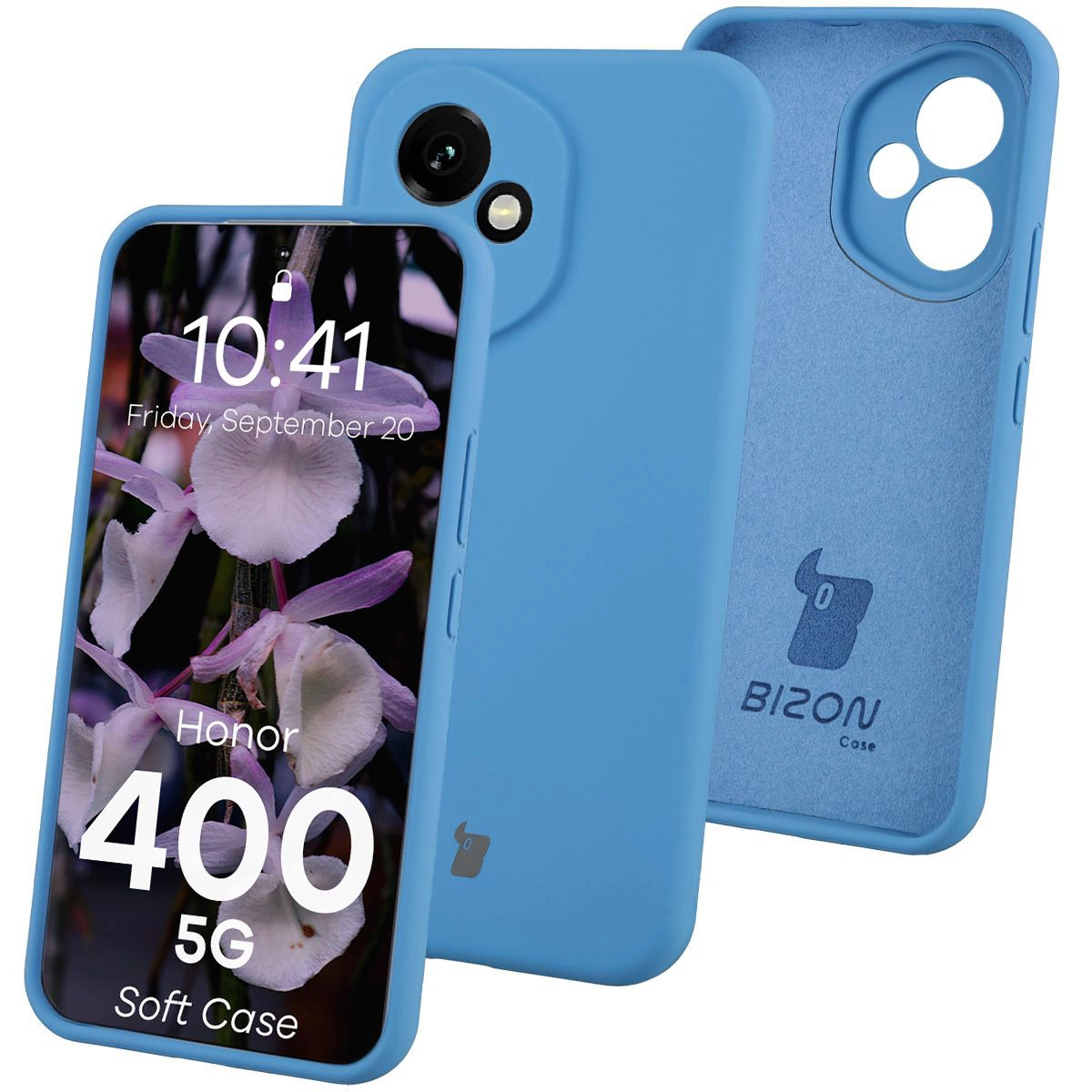 Etui Bizon Soft do Honor 400 5G Niebieski
